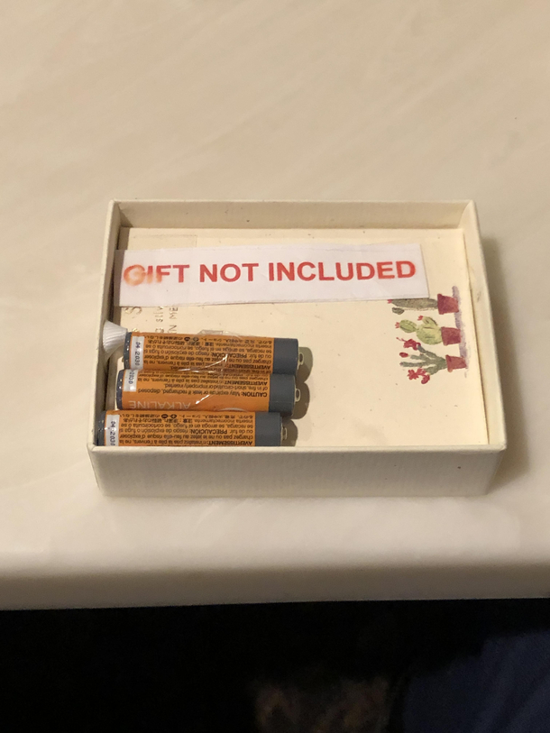 I have a friend who always gets me a gag birthday gift and a real one after