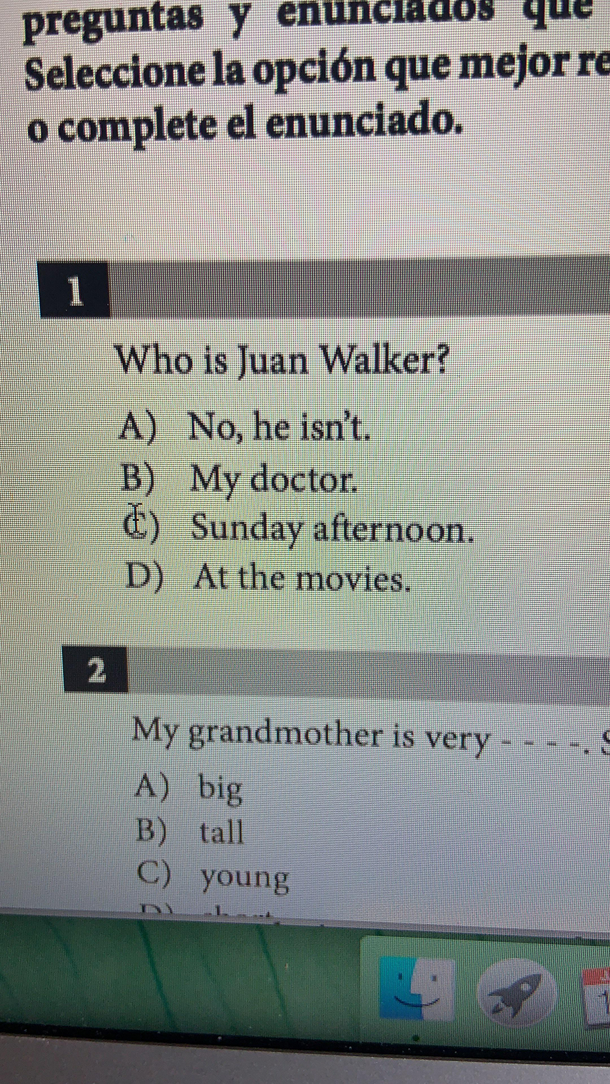 I have to study English for an exam coming up And the study guide has this question