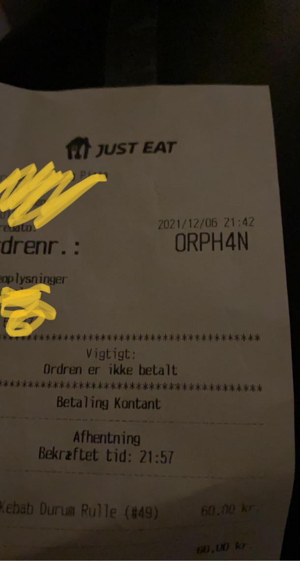 I just finished my food and was about to throw the receipt out until i Saw my order number 