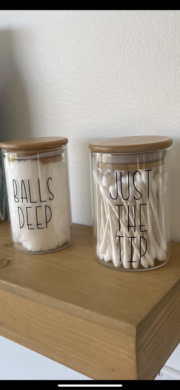 I just realized the wife has these jars next to her sink