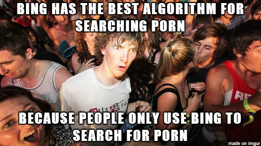 I just realized why everyone says Bing is better for searching porn