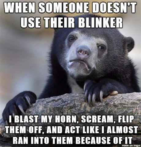 I know its excessive but I like to think Ive taught someone the value of a turn signal