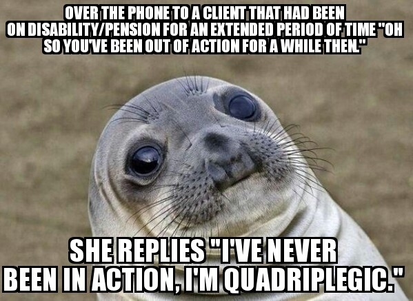 I laughed awkwardly then went silent