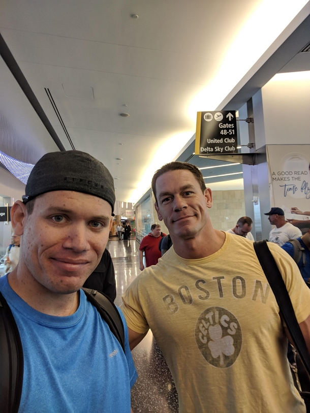 I like this Airport Terminal so much that I took a photo of myself in line waiting for my plane