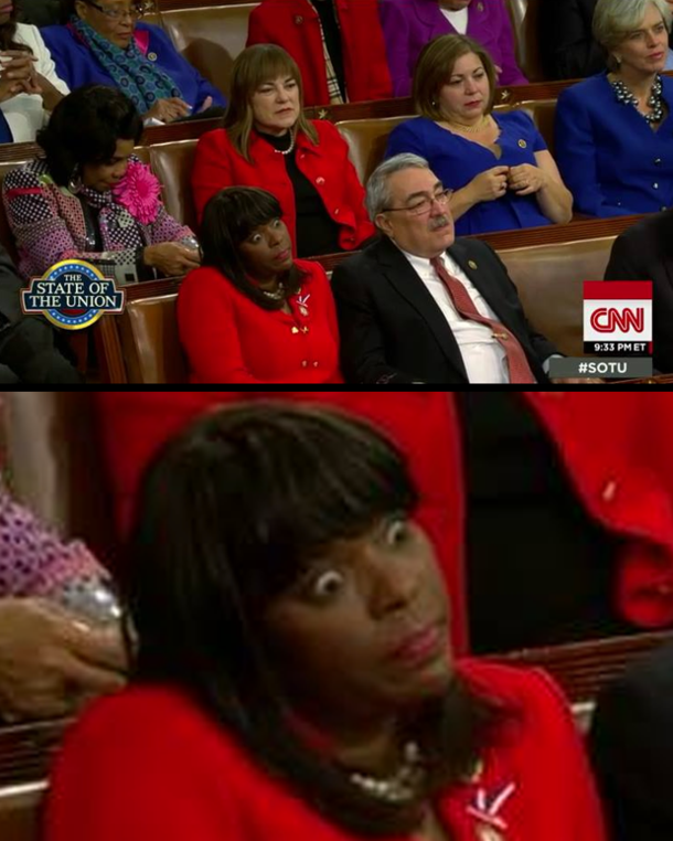 I love watching the audience at the State of the Union