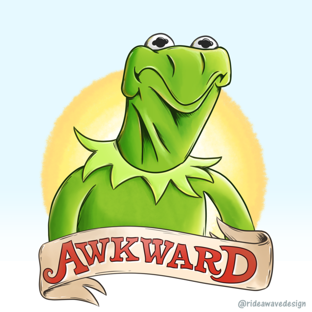 I love when something awkward happens and Kermit pulls this face