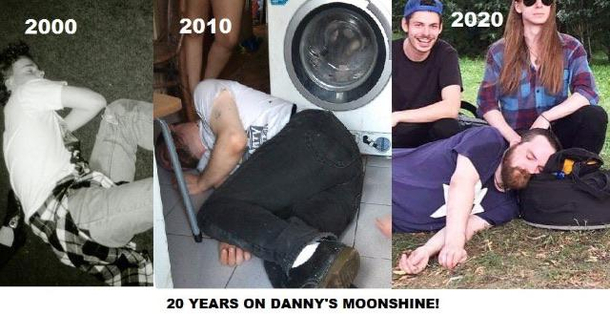 I made a collage of photos from my friends encounters with moonshine for  years