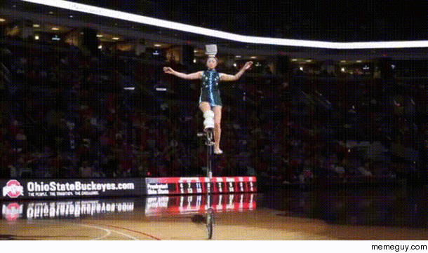 I made a gif version of the acrobat who flips bowls on her head Enjoy
