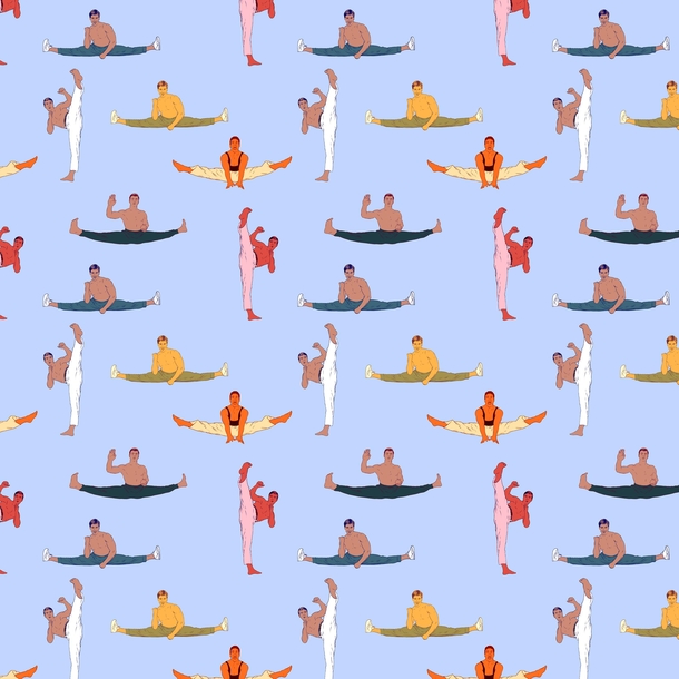 I made a pattern of Jean Claude Van Damme in various split poses