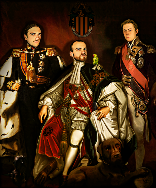 I made a regal portrait for my flat to commemorate the good times weve spent together in lockdown