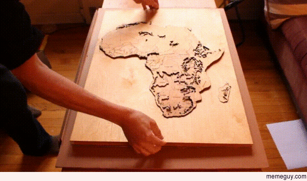 I made a Topographic wood map of Africa