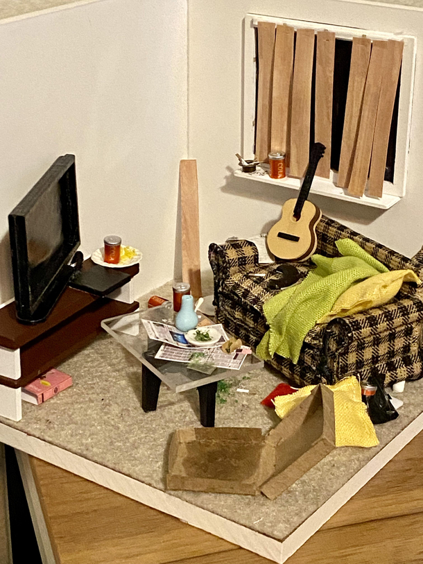I made a twenty-somethings bachelor pad  scale