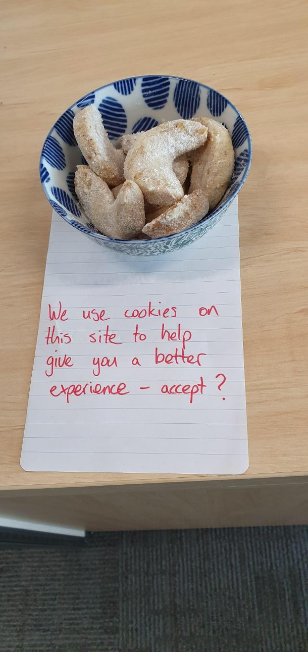 I made biscuits for my partner to share at work He works in IT 