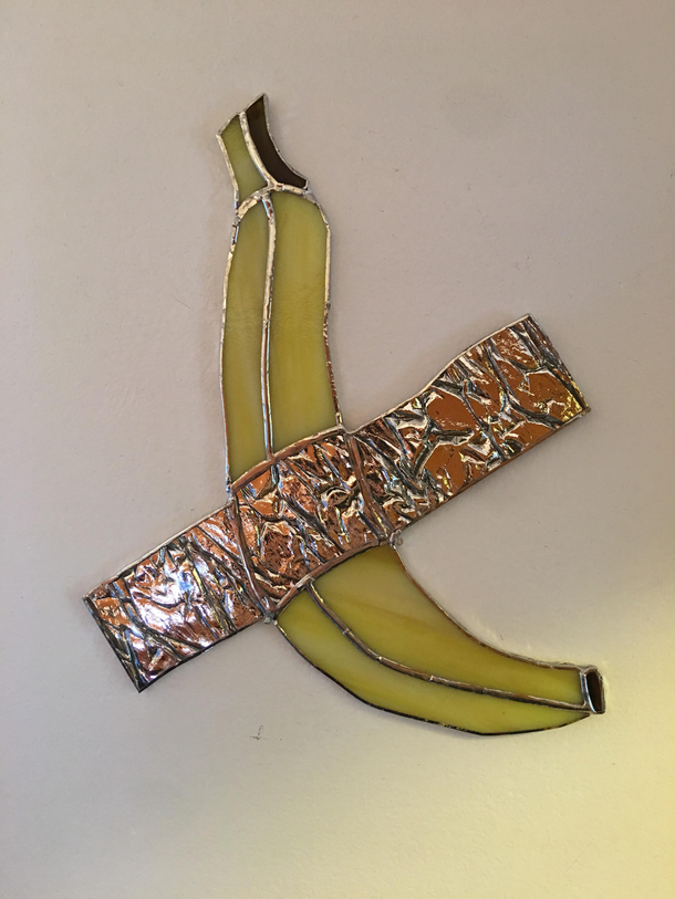 I made some stained glass worth  Banana me stained glass 