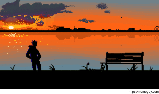 I made this pixel scene for a video Im working on and liked it Thought Id share