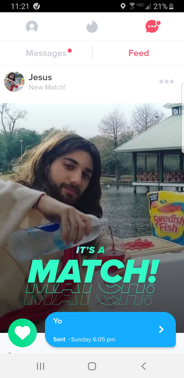 I matched with Jesus