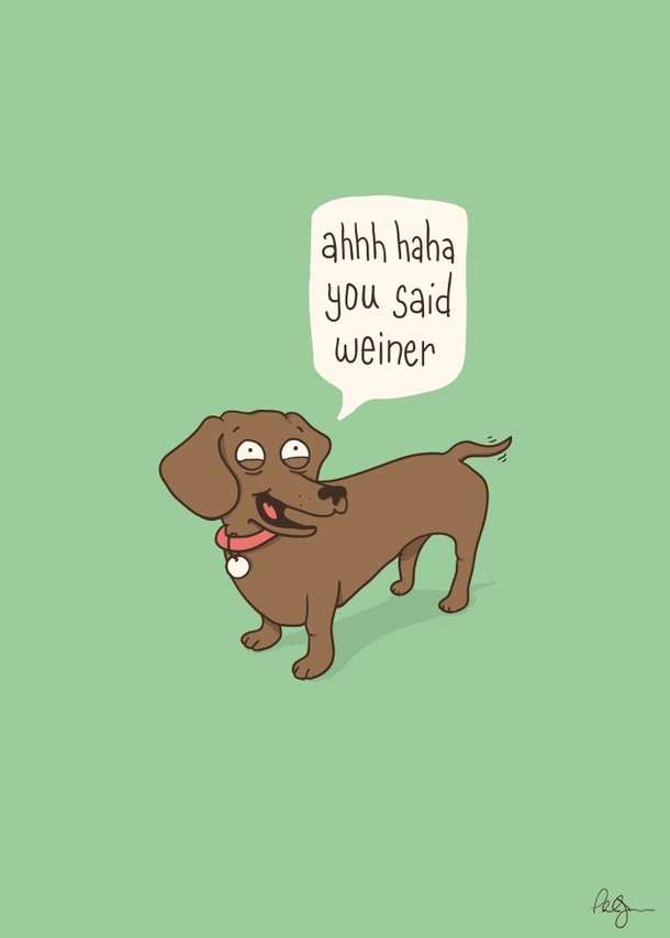 I met an immature dachshund yesterday so I drew a picture of him
