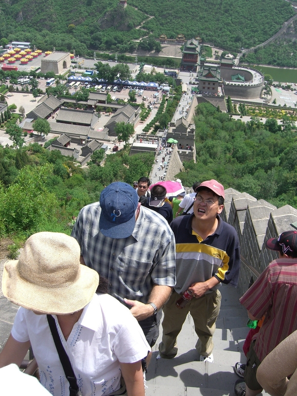 I met the same guy while taking a picture of the Great Wall in 