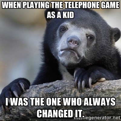 I need to come clean about being that kid