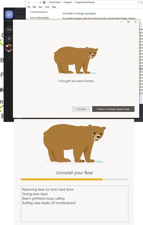 I never felt so guilty uninstalling a program before