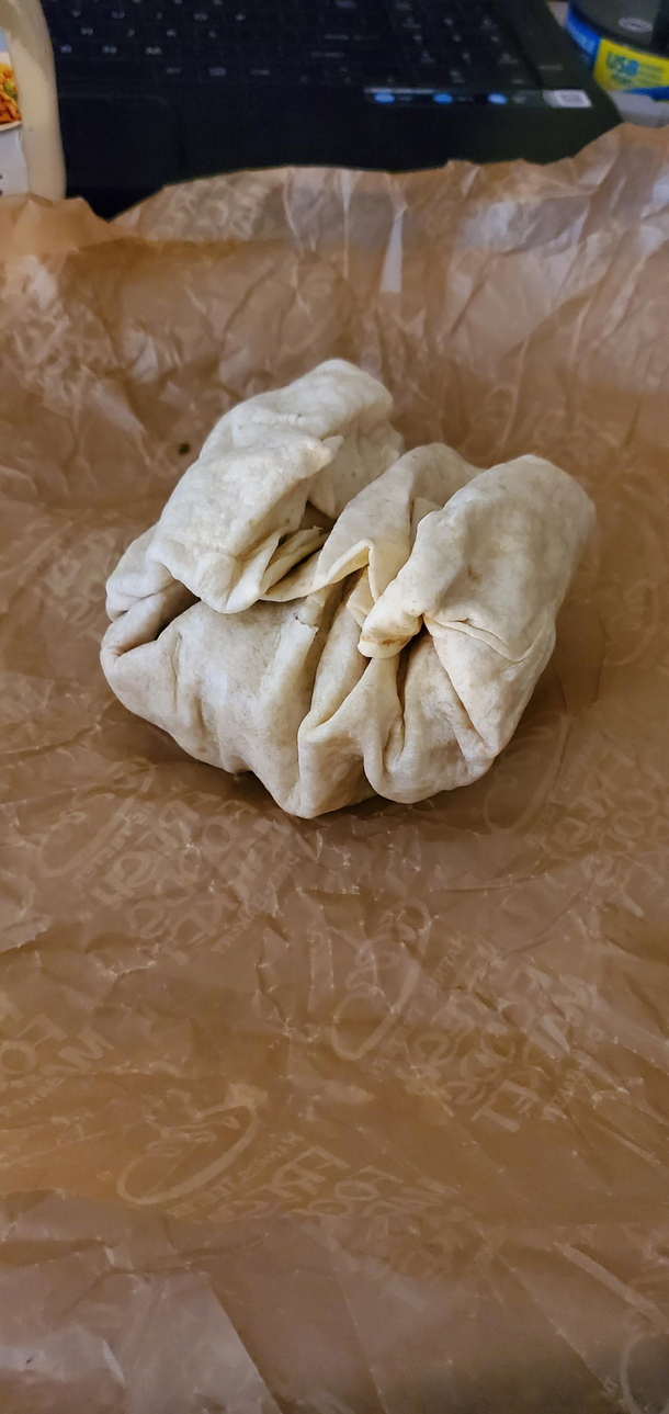I ordered a wrap from the deli at my local grocery store This is what it looked like after the guy wrapped it