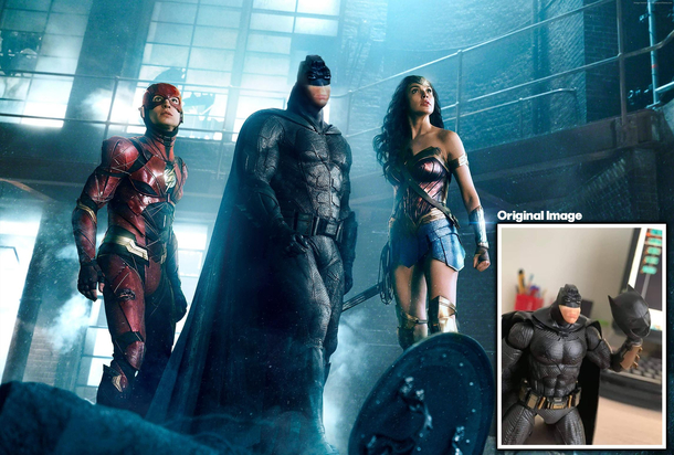 I photoshopped a Batman action figure into a poster