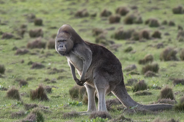 I photoshopped a gorilla and a kangaroo together