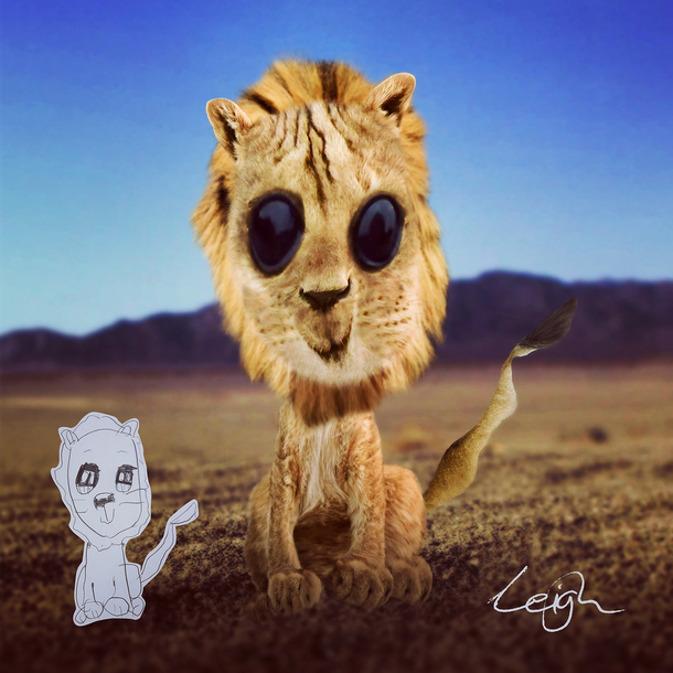 I photoshopped my daughters drawing of a lion