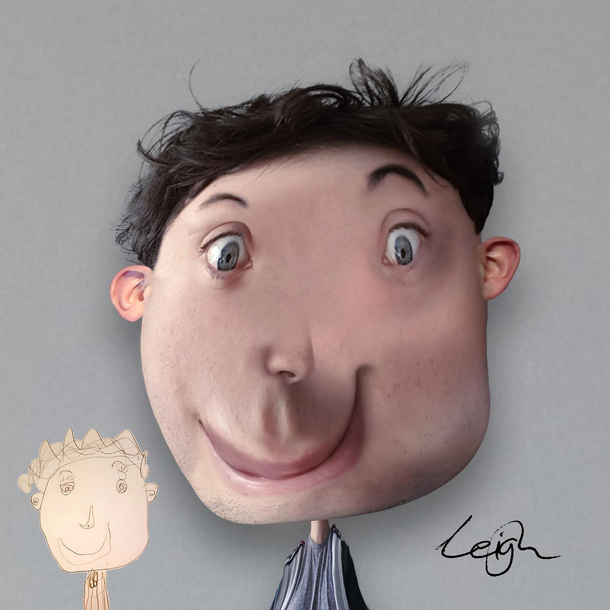 I photoshopped my daughters drawing of me