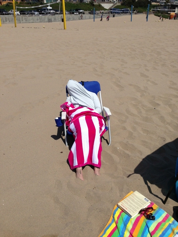 I present my ginger girlfriend at the beach