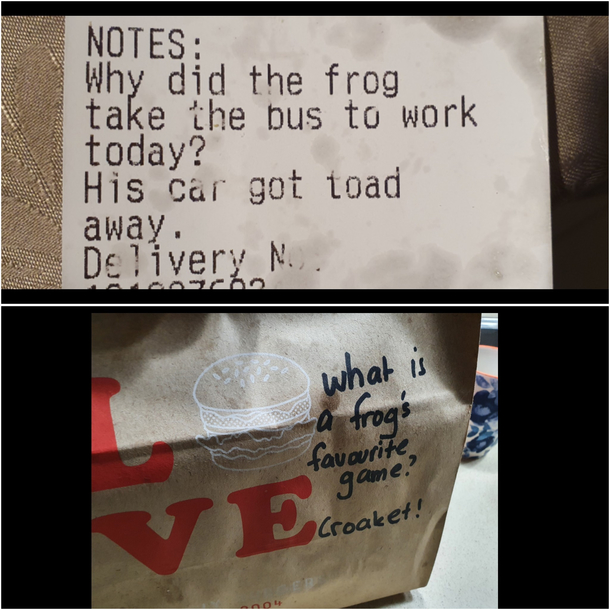I put a joke in the notes section of my order and got this in return