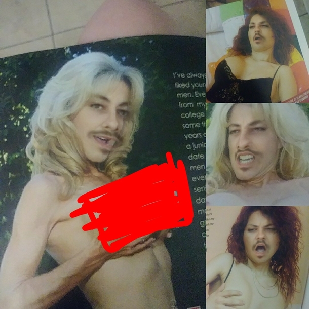 I put my husbands face on  senior porn mags in the bathroomnto troll guests