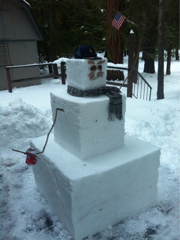 I recently moved to the US from Australia and made my first snowman ever Did I do it right