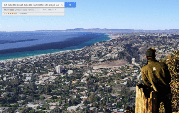 I replaced the scenery from a photo of myself with the Google Earth rendering from the same place