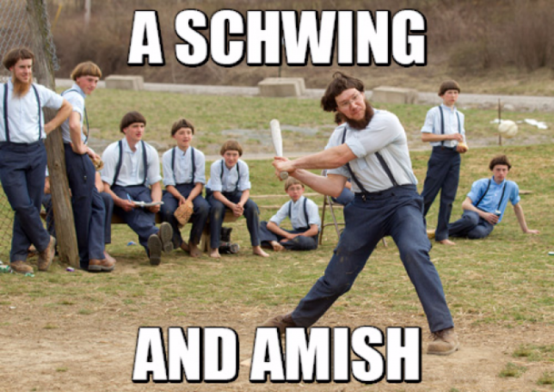 I see this in my mind every time I hearsee the phrase A swing and a miss