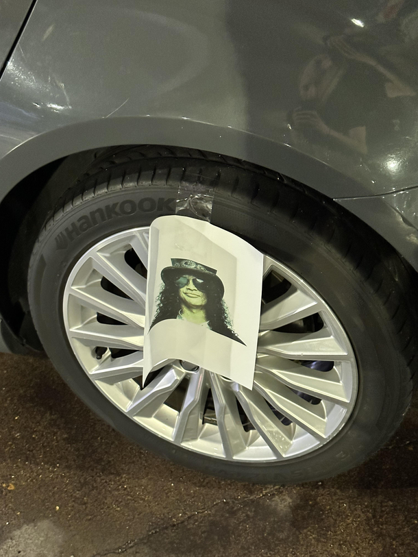 I slashed someones tire today