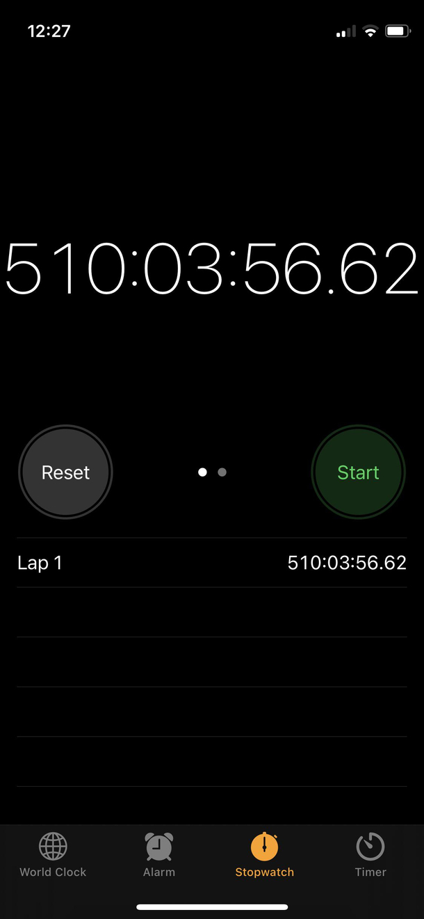 I started a stop watch forever ago and forgot about it until I opened the app to found this