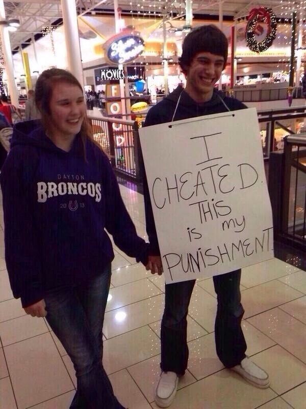 I suppose shes oblivious to the fact that she looks stupider than he does