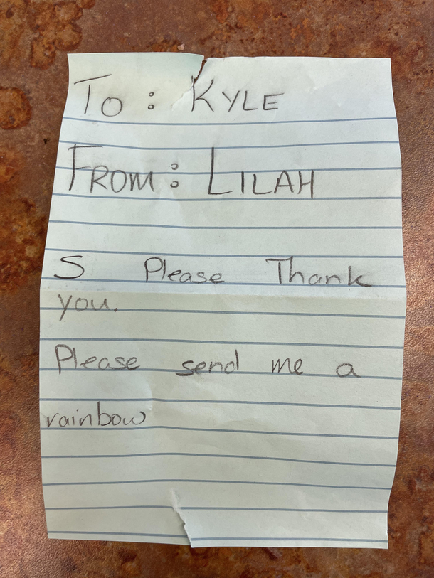 I teach at a preschool this was a valentine note my student handed out today