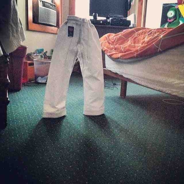 I think I may have added a tad too much starch to my sons pants