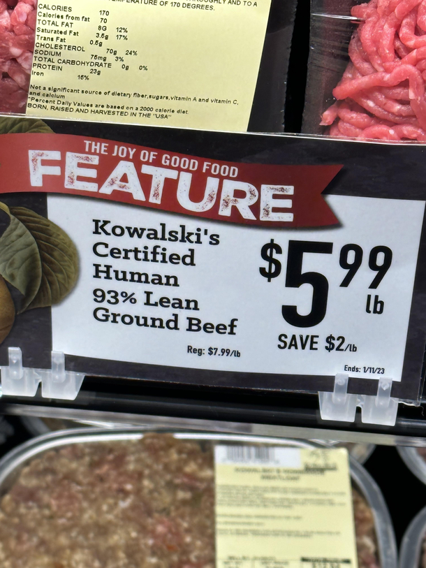 I think Ill pass on the ground beef this trip