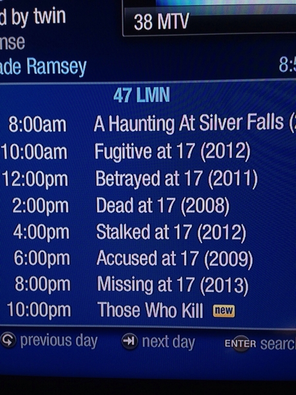 I think someone at the Lifetime Movie Network hates  year olds