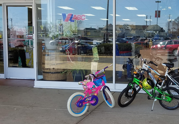 I think there might be  kids in a trenchcoat in the liquor store