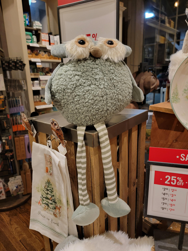 I think this is supposed to be an owl but it looks more like a weird furby or one of those gremlins you dont feed after midnight