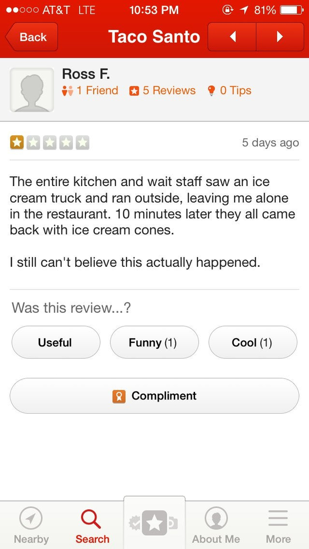 I think this is the internets greatest review