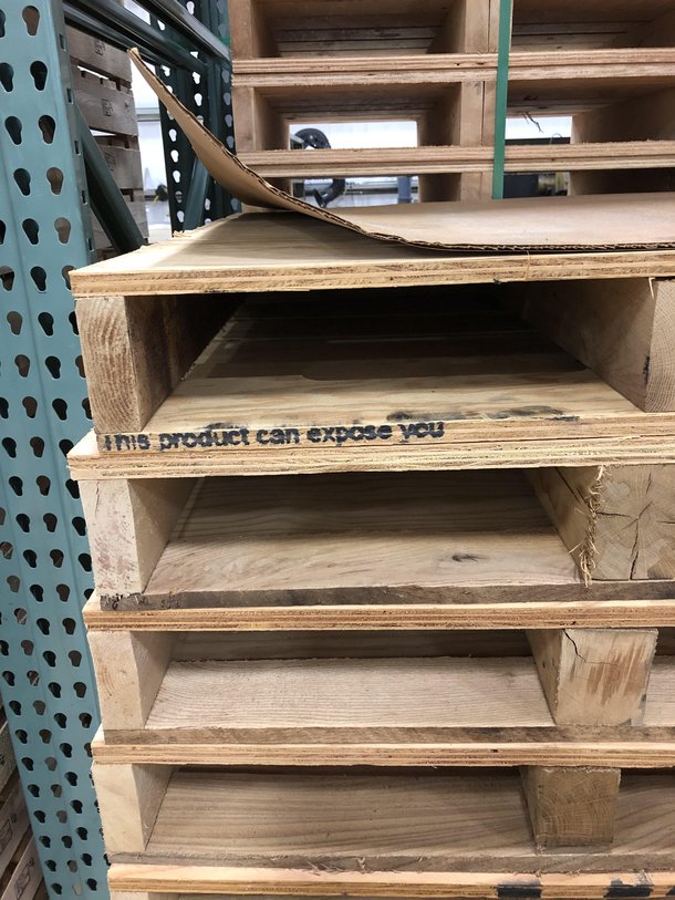 I think this pallet at work is threatening to blackmail me