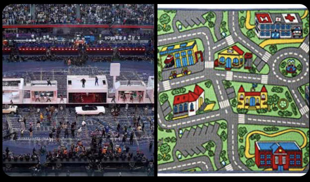 I thought I recognized the Super Bowl halftime show stage from somewhere