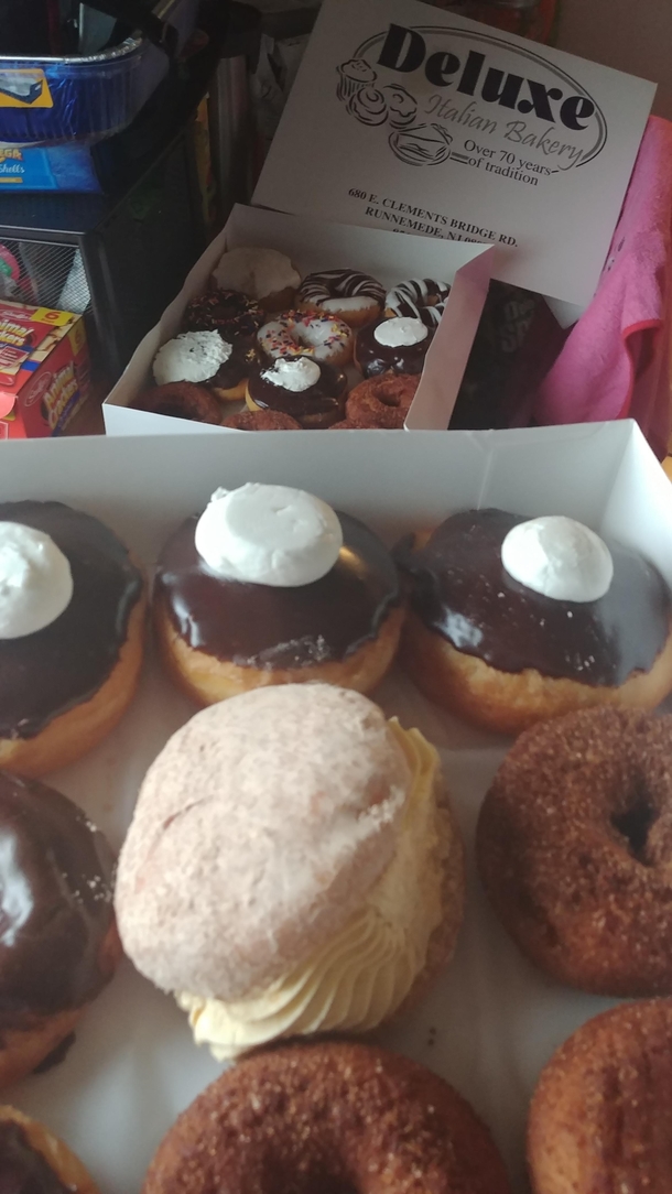 I thought itd be a good idea to grab donuts after work Apparently my wife thought the same thing