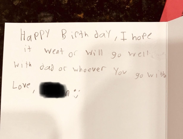 I told my little brother to write something thoughtful for our mother