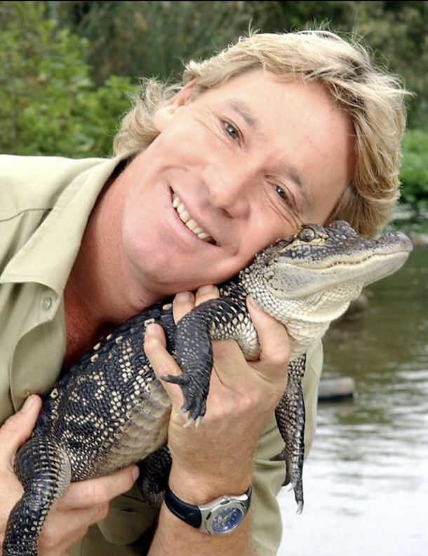 I told my  year old Look Thats Steve Irwin the Crocodile Hunter Her response Aww but whos that holding him